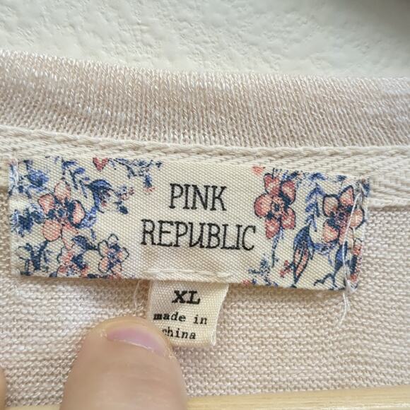 Pink Republic Beige Open-Front Cardigan with Waterfall Style size XL - Picture 3 of 5